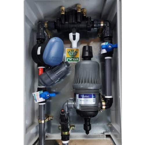 מערכת השקיה חד קווית עם מדשנת DC בארון למכירה | מחיר