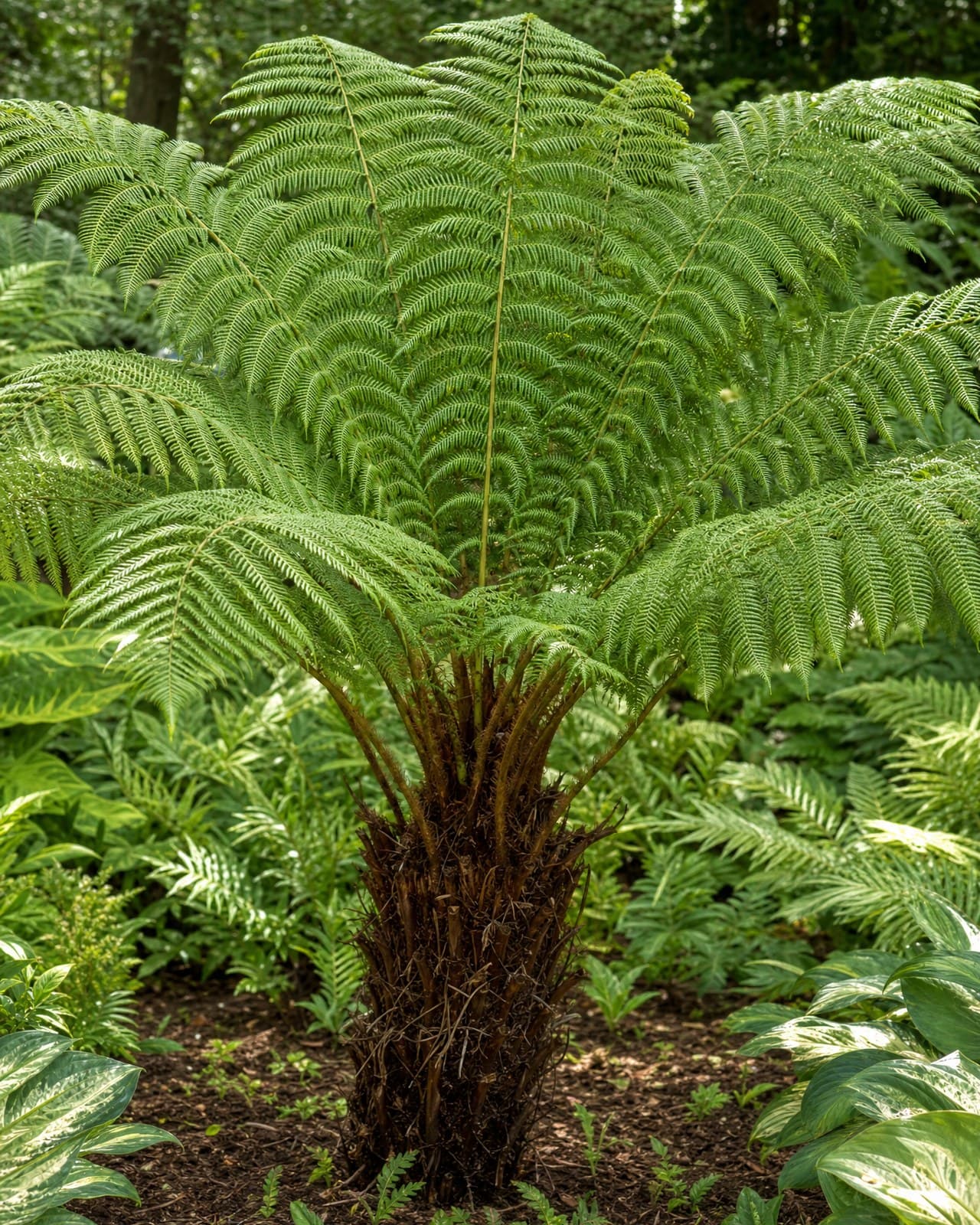 שרך העץ (tree fern) הוא שרך-נוי מרשים וייחודי — גזע/כן מרכזי שממנו נפרש כתר של ע