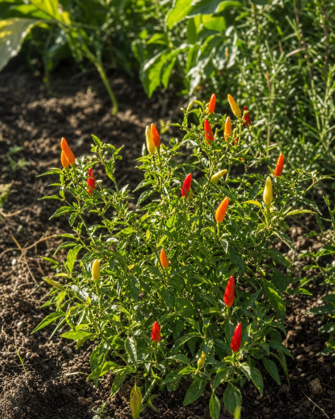 שתיל פלפל חריף (מיקס זנים) (Capsicum annuum, ממשפחת הסולניים) — צמח-ירק עונתי, פ