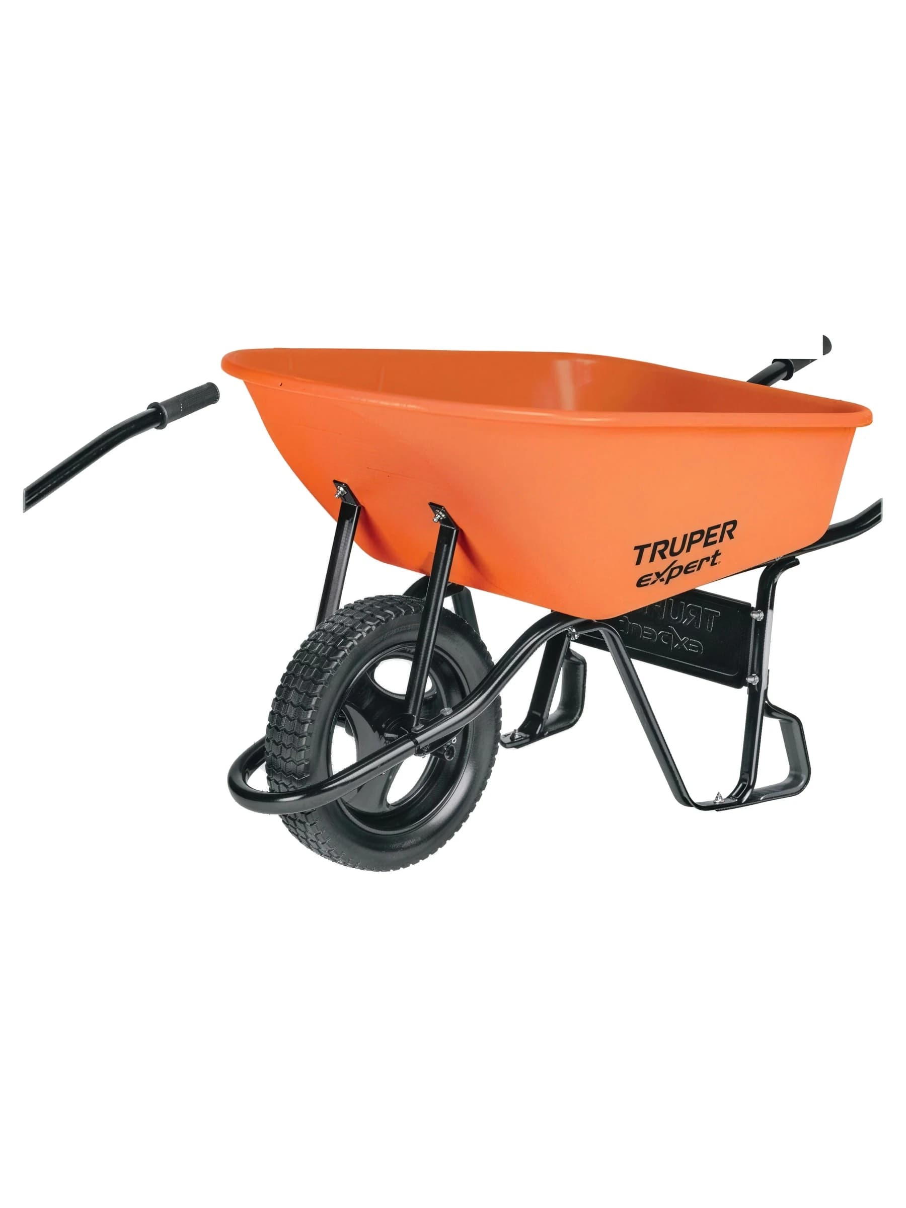 מריצת גינה TRUPER Expert CAT-60X עם מיכל פח כתום 1.1 מילימטר וגלגל פוליאוריתן אטום לתקר, 100 ליטר - משתלות הדר נוי