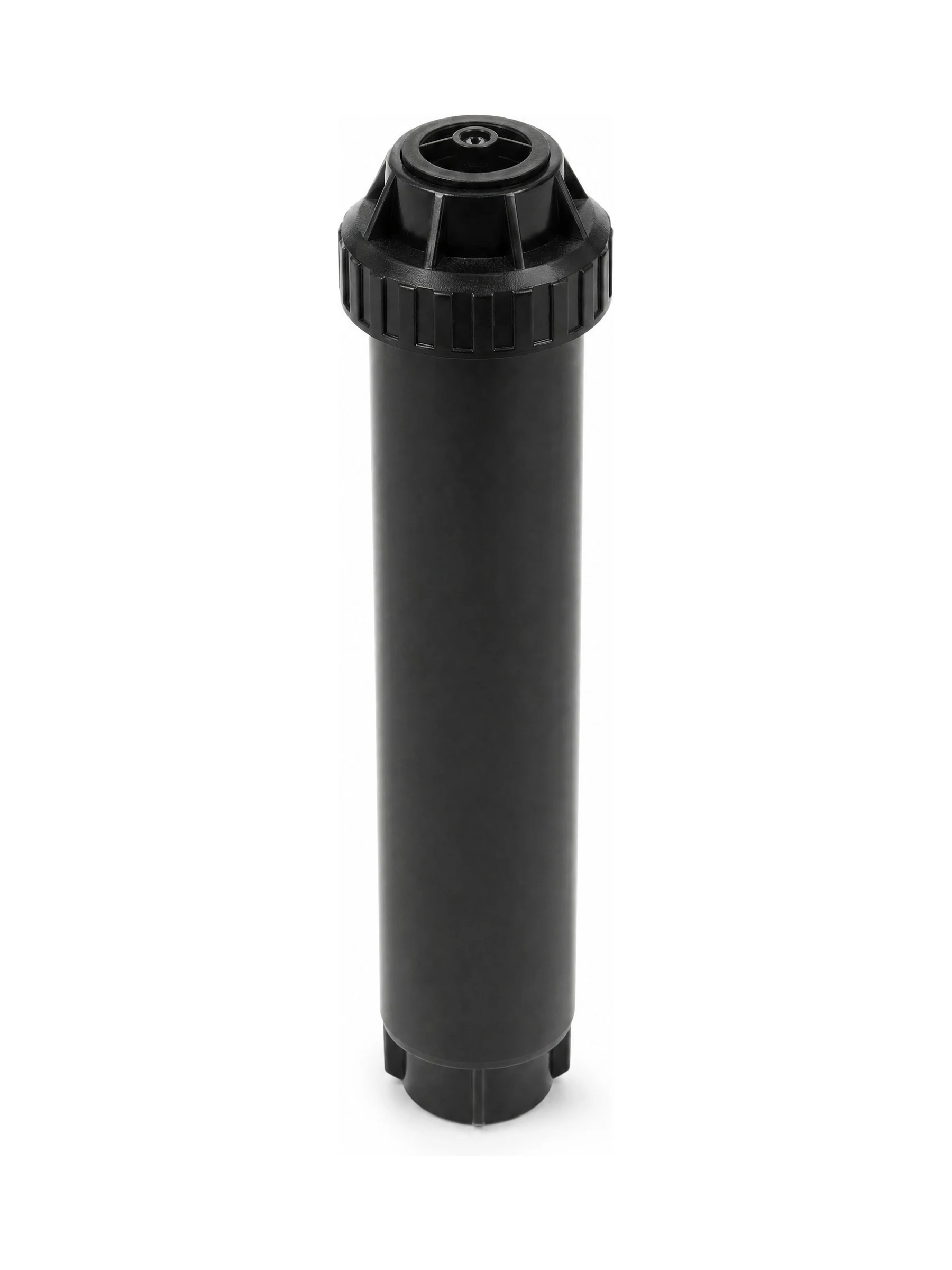 גוף מתז גיחה שחור של Rain Bird עם פיית VAN מתכווננת בראש, על רקע לבן - משתלות הדר נוי