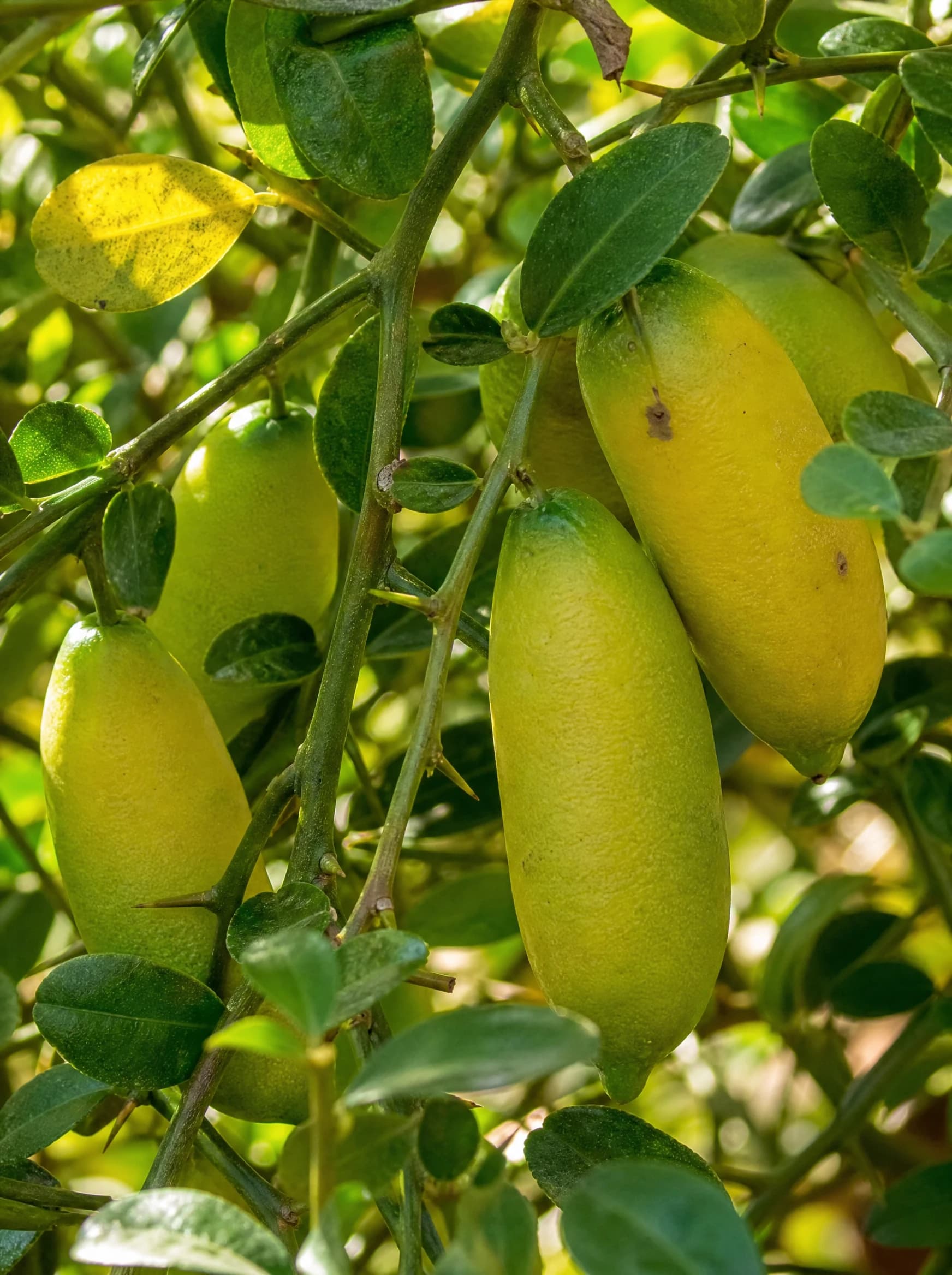 פינגר ליים (ליים אצבע) (citrus australasica) — תקריב פרי, משתלת הדר נוי