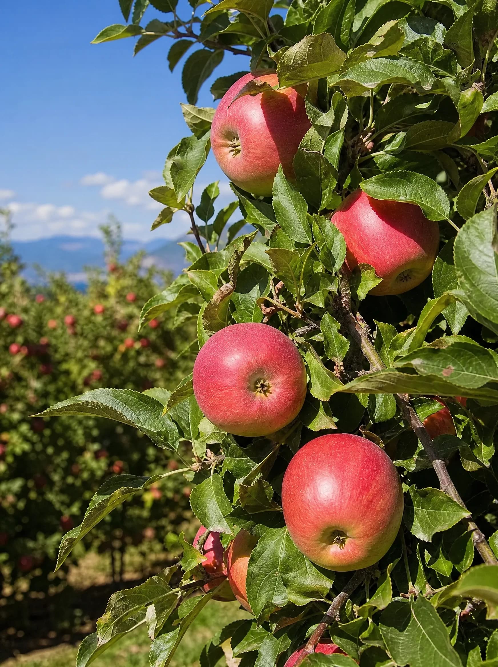 תפוח 'פינק ליידי׳ (malus domestica) — תקריב פרי, משתלת הדר נוי