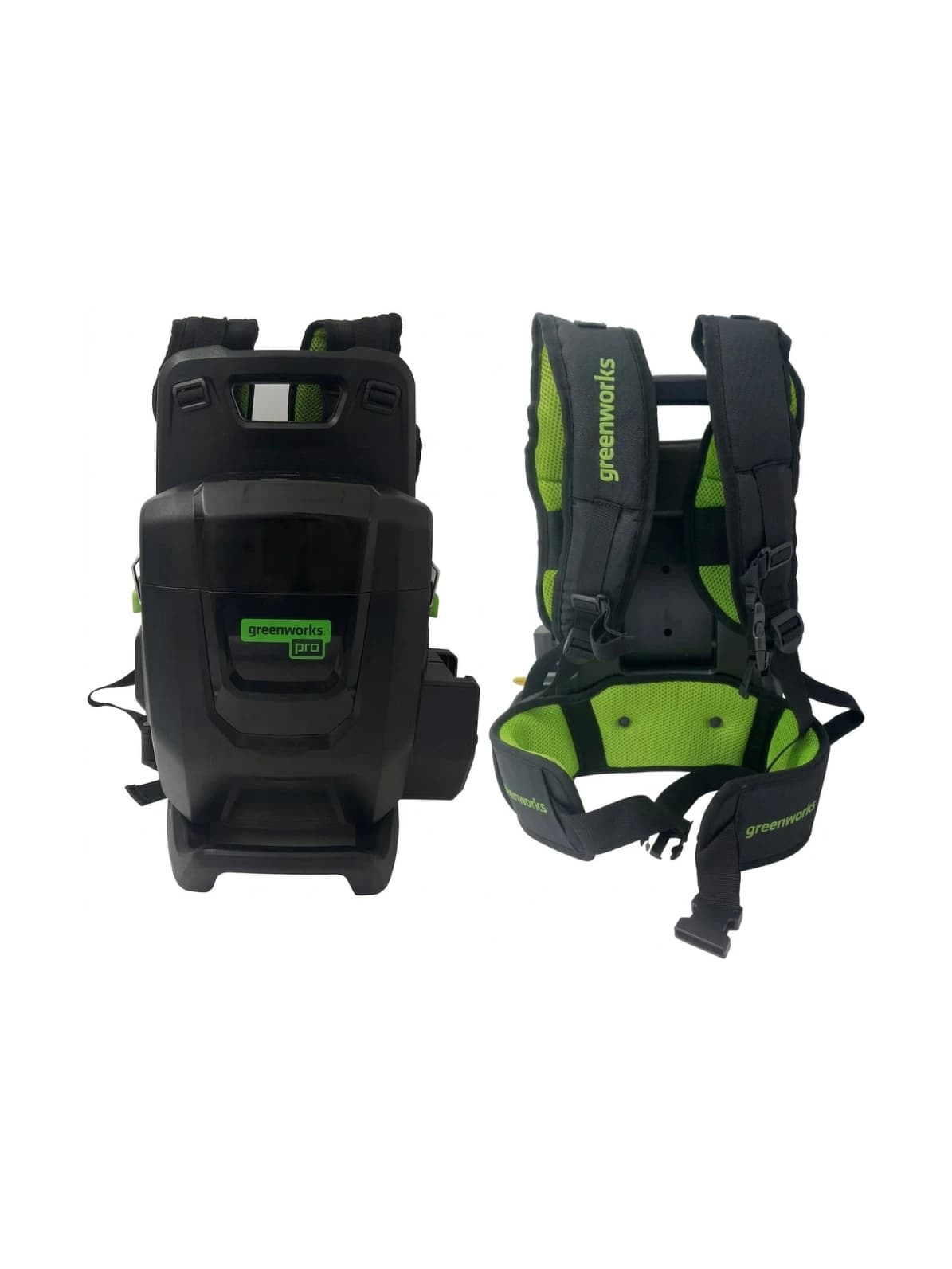 יחידת כח נישאת Dual Port עם כבל ומתאם סוללת דמה + אביזר מפוח מתנה (גוף בלבד) - Greenworks 2946802 80V Pro