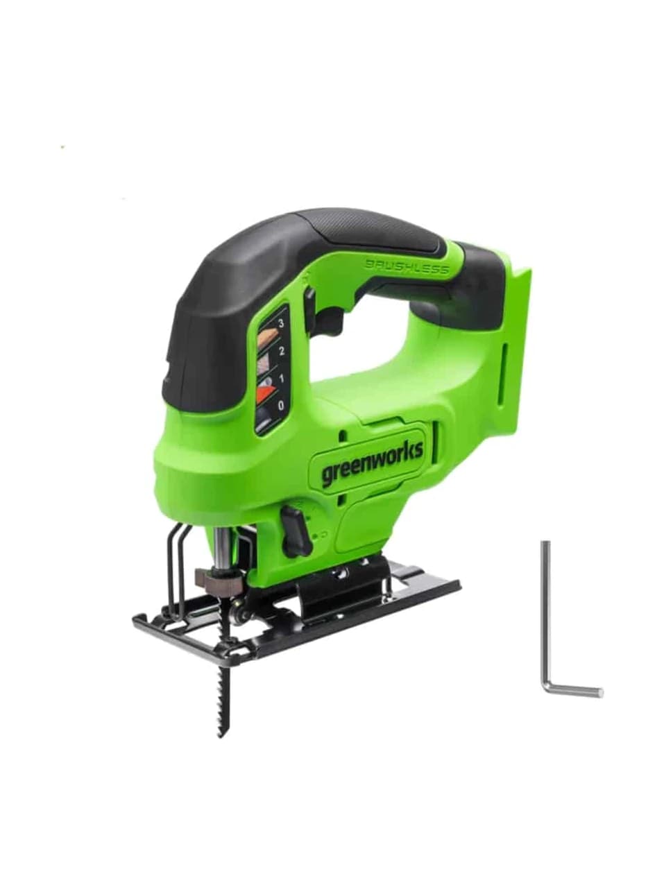 מסור אנכי נטען עם 4 מצבי אורביטל (גוף בלבד) - Greenworks JS24B340 24V Brushless