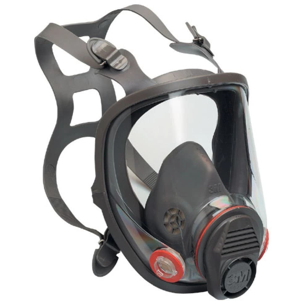 מסיכת פנים מלאות, 3M 6800: מבט אלכסוני על העדשה הרחבה וחיבורי הפילטרים