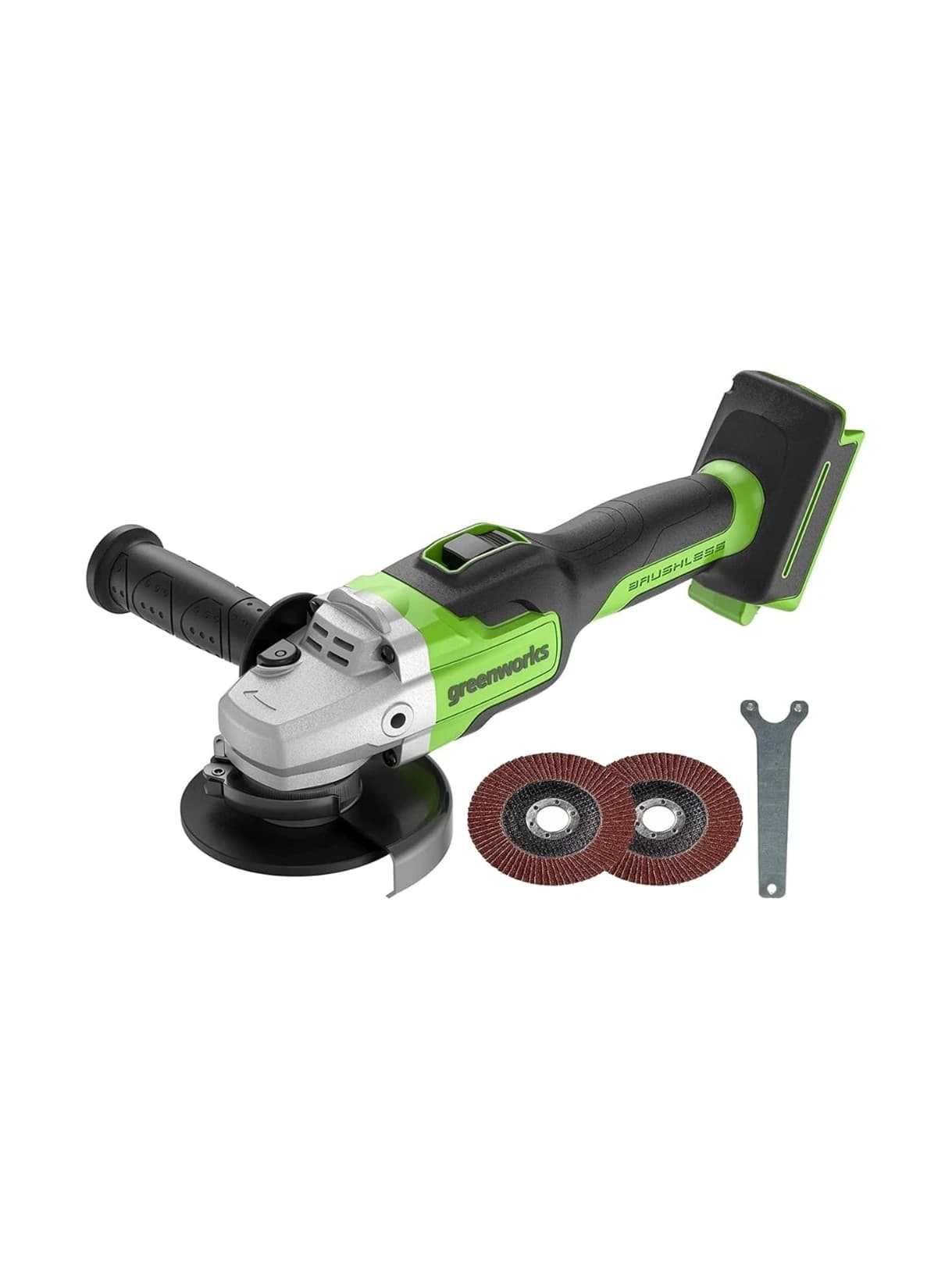 משחזת זווית נטענת "5 24V (גוף בלבד) - Greenworks GD24AG 24V Brushless