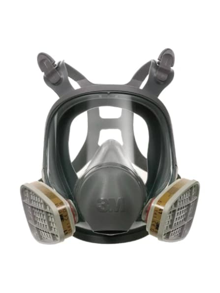 מסיכת פנים מלאות 3M 6800 עם פילטרים מחוברים בצדדים