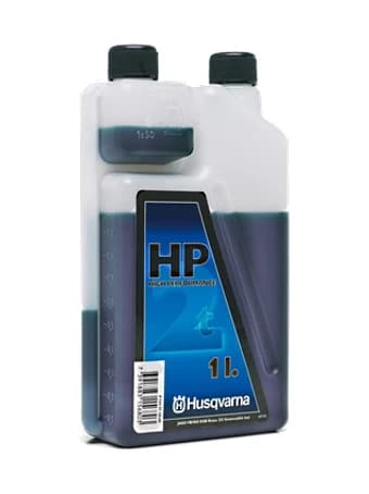 בקבוק 1 ליטר שמן מנוע דו פעימתי HUSQVARNA HP עם תא מדידה