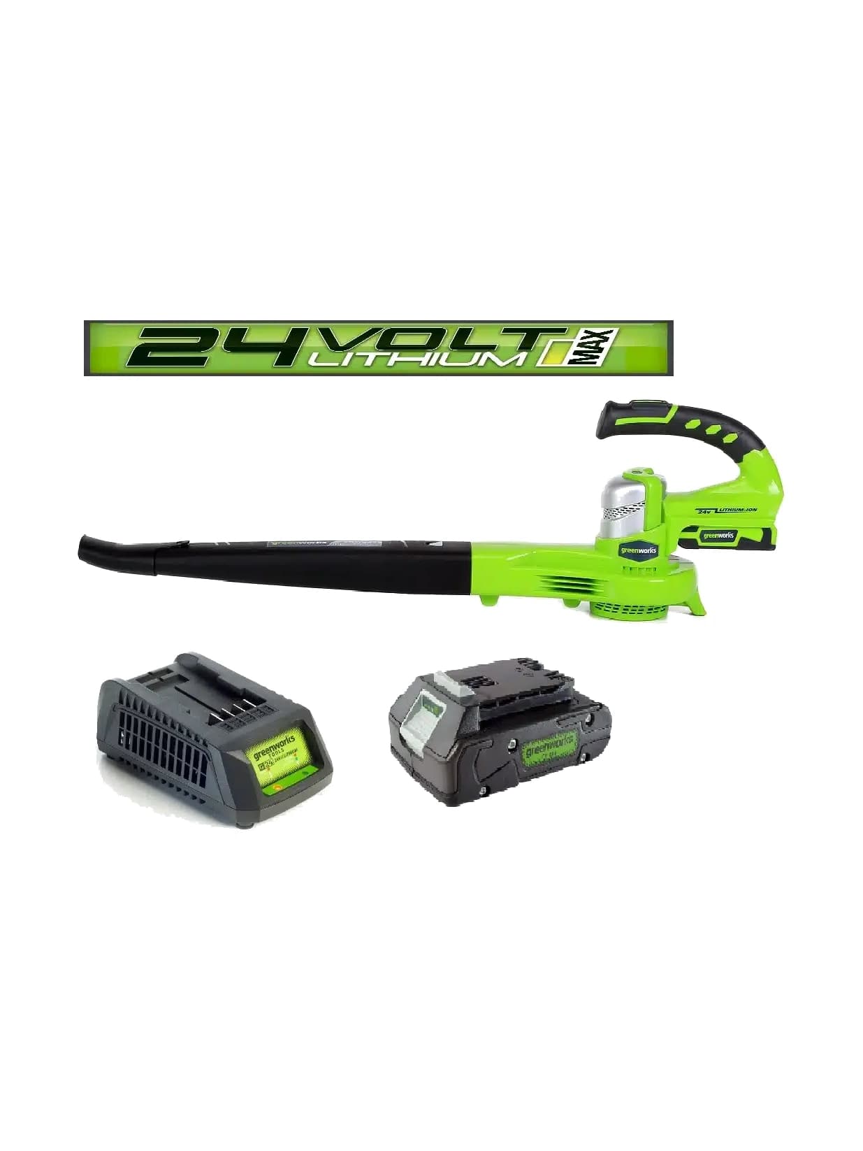 סט מפוח עלים, קוצץ קנטים וגוזם גדר חיה 24V - Greenworks