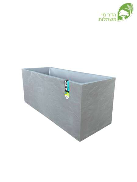 ⁦אדנית EDA דמוי אבן | 100X40X40 ס"מ | אפור בהיר⁩ – תמונה ⁦2⁩