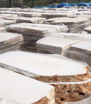 אבן מדרך לבנה לגינה